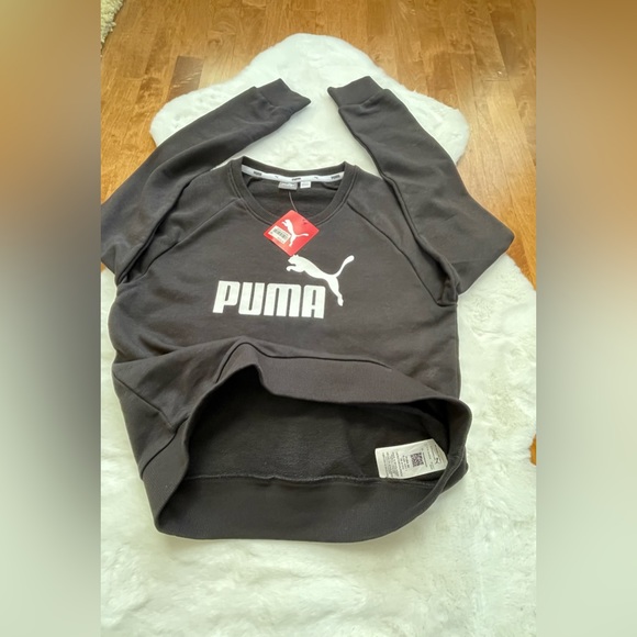 New with tags PUMA #1 Crew Neck logo sweatshirt Black with white logo SZ XS - Picture 2 of 4